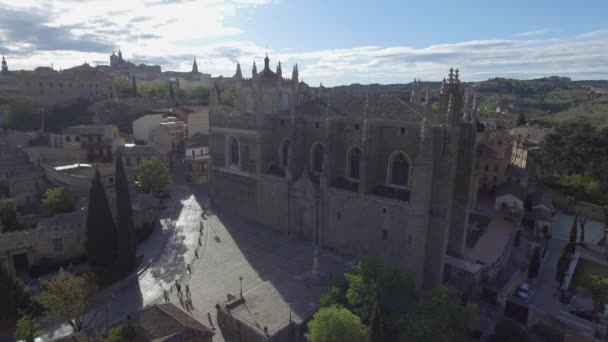 Aerial Video Monastery San Juan Los Reyes Views Toledo Spain — Video Stock