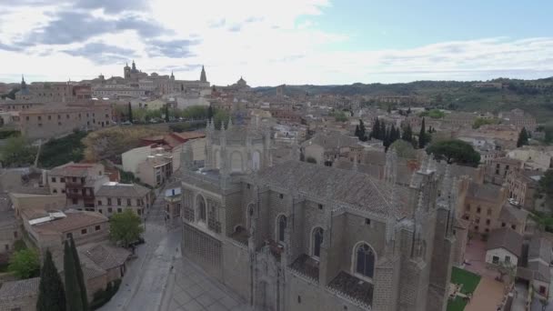 Aerial Video Monastery San Juan Los Reyes Views Toledo Spain — Stockvideo