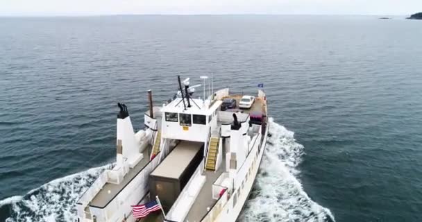 Vogels Oog Van Een Veerboot Reizen Door Penobscot Bay Maine — Stockvideo