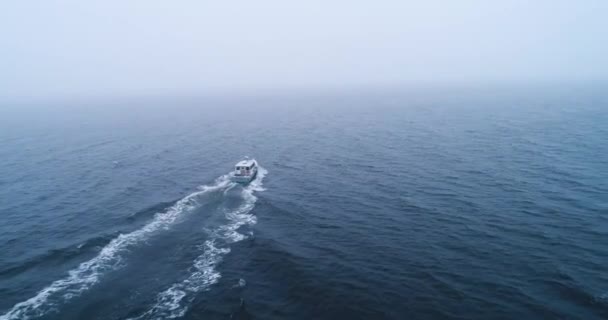 Small Ferry Boat Cruising Cold Water Maine — Vídeo de Stock