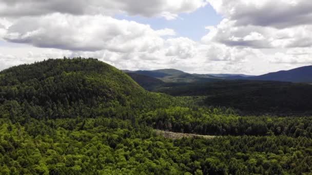 Birds Eye View River Landscape Maine Usa — Stockvideo