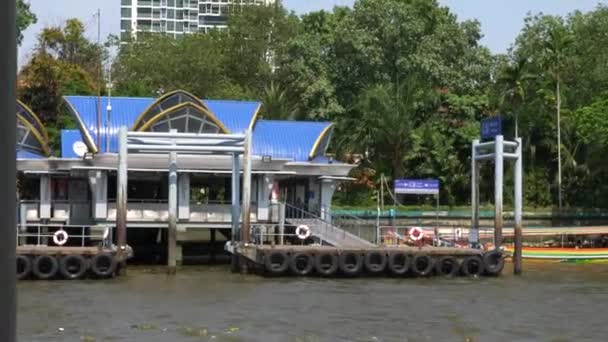 Icon Siam Ferry Dock Chao Phraya River — Stock video