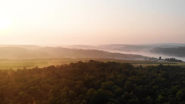 Aerial View Land Sun Rises Knox County Maine Usa — Wideo stockowe