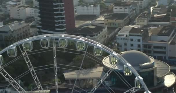 Колесо Обозрения Guayaquil City Ecuador Aereal View — стоковое видео