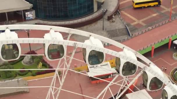 Ferris Wheel Guayaquil City Εκουαδόρ Αεροφωτογραφία — Αρχείο Βίντεο