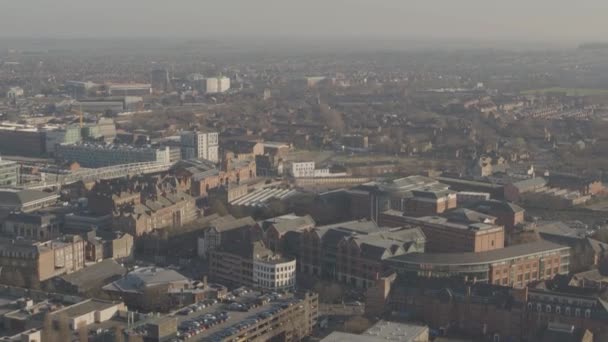 Aerial View Lace Market Car Park Pilcher Gate Nottingham United — Stock Video