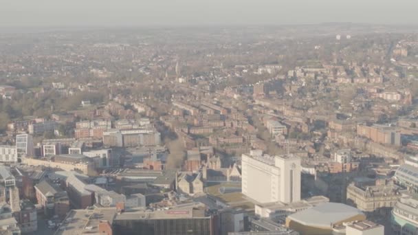 Sweeping Aerial View City Nottingham Nottinghamshire United Kingdom — Stockvideo