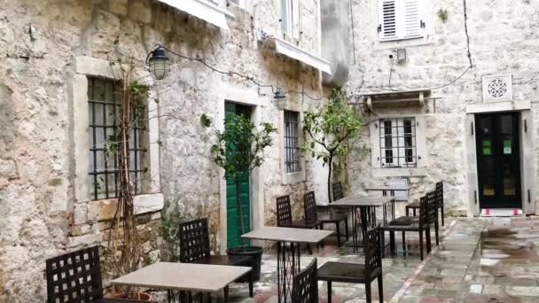 Multiple Chairs Table Patio Kotor Montenegro — Video