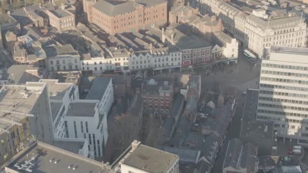 Luchtfoto Van Stad Nottingham Verenigd Koninkrijk — Stockvideo