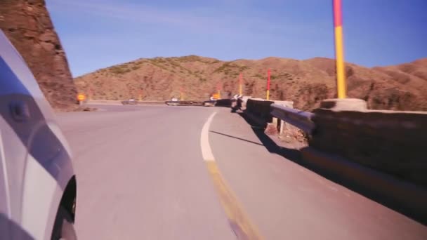 Driving Road Mountain Pass Tizin Tichka Atlas Mountains Morocco — Vídeos de Stock