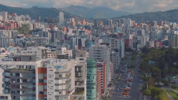 Quito City Travelling Aerial View Ecuador — Wideo stockowe