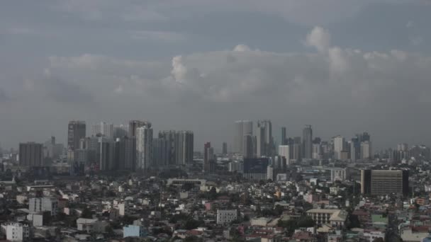 Panning Rooftop Shot Urban City — Stok video