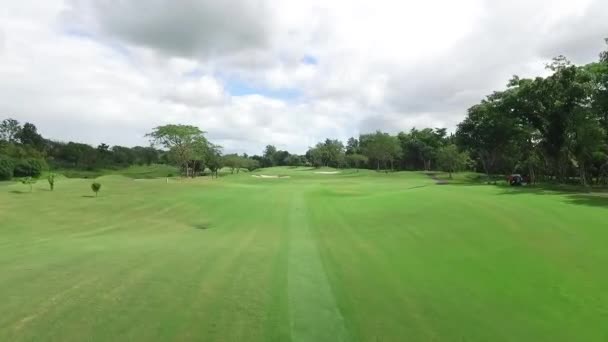 Aerial Wide Golf Course Sta Elena Golf Country Club Laguna — Video Stock