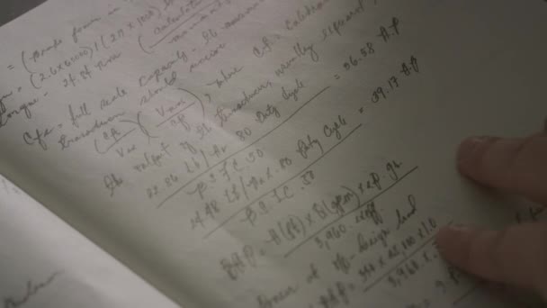 Close Writing Formulas Mathematics — 图库视频影像
