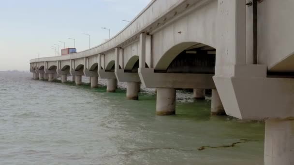 Truck Passing Buy Dock — Stock Video