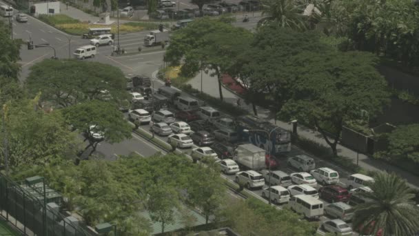 Traffic Intersection Ayala Makati — Stock video