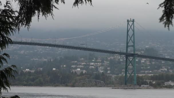 Lion Gate Bridge Vancouver British Columbia Canada — Stok video