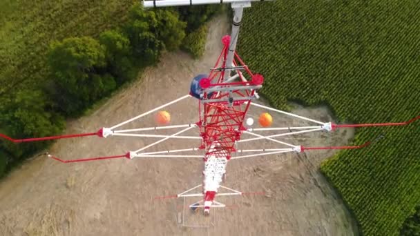 Aerial View Eddy Covariance Tower — Vídeos de Stock