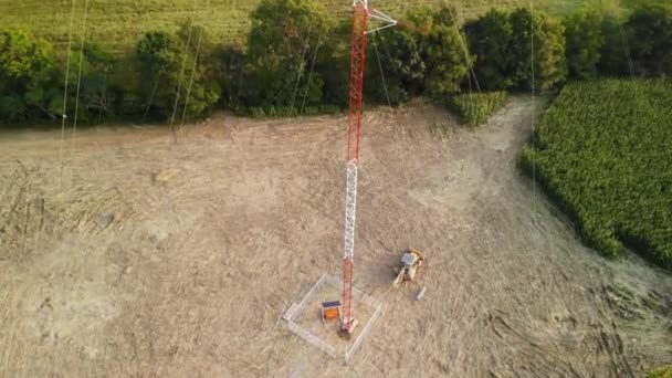 Tower Being Fenced Protection Maine United State America — Vídeo de Stock