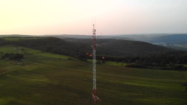 Eddy Covariance Tower Middle Crop Field — Stok Video
