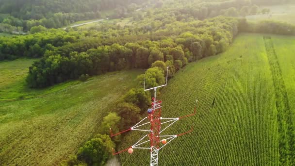 Slow Aerial Shot Eddy Covariance Tower — Stockvideo