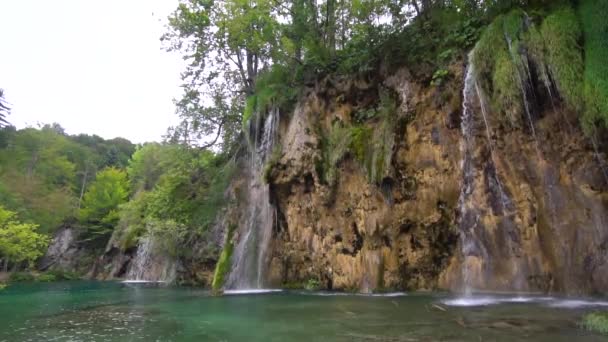 Small Waterfall Plitvice Lakes National Park Central Croatia — Wideo stockowe