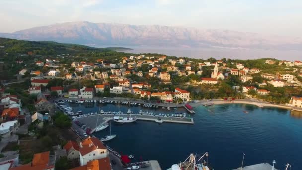 Slow Moving Point View Marina Selca Island Brac Croatia Europe — 비디오