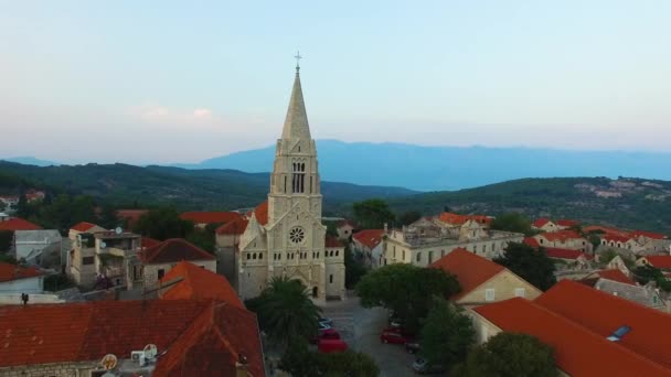 180 Вид Церкви Святого Миколая Сельці Хорватія — стокове відео