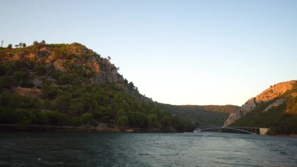 View Kraka River National Park Dalmatia Region Croatia Sun Sets — Stock video