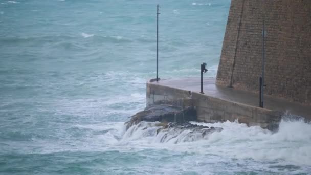 View Edge Valletta Malta Shoreline — Stok video