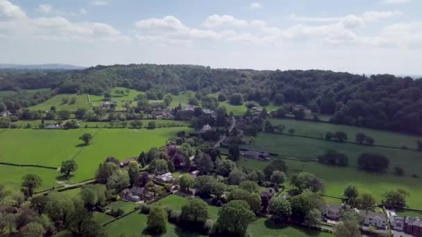 Drone Flying Agricultural Farmland Cheshire Alderley Edge Area England — стоковое видео