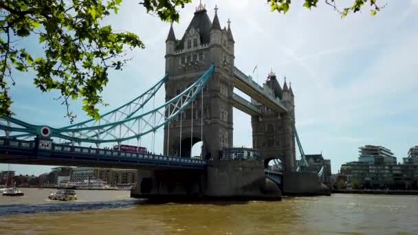 Tower Bridge Located River Thames London England — Stock video