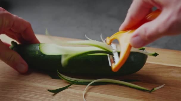 Preparation Healthy Keto Noodles Zucchini Clip Represents Healthy Paleo Eating — Αρχείο Βίντεο