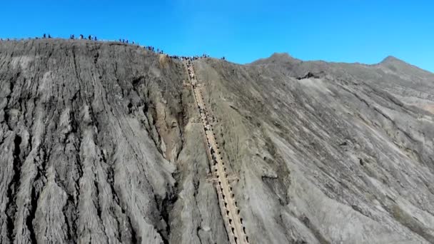 Stunning Aerial Video Bromo Volcano East Java Indonesia — Wideo stockowe