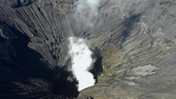 Stunning Aerial Video Mouth Bromo Volcano East Java Indonesia — Wideo stockowe