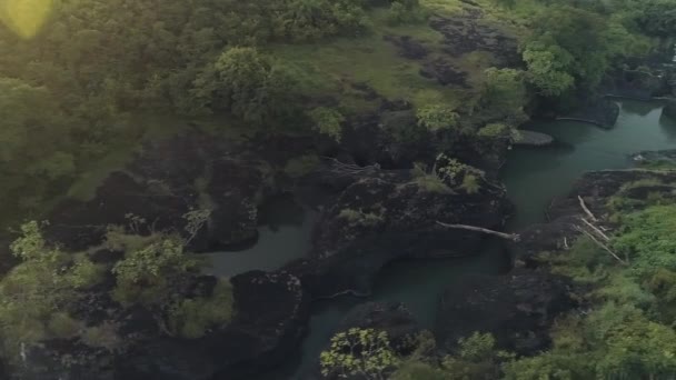 Drone Footage River Sunrise — Wideo stockowe