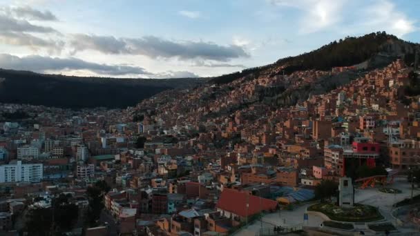 Vast Aerial Landscape Mountainous Region Paz Bolivia Drone Footage — Stock video