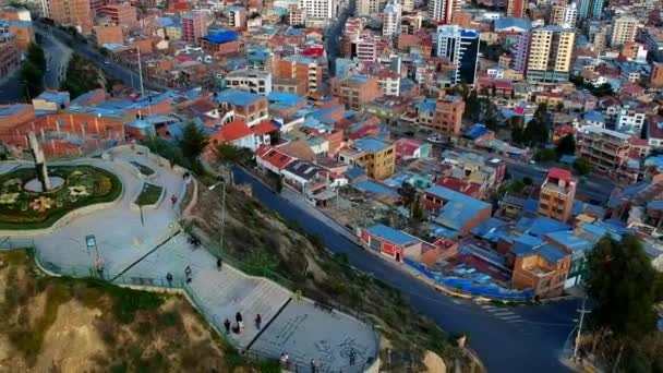Rozlehlá Letecká Krajina Kolem Horské Oblasti Paz Bolívie Záběry Drone — Stock video