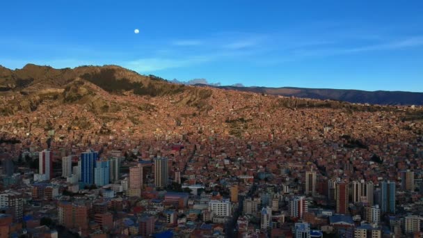 Vast Aerial Landscape Mountainous Region Paz Bolivia Drone Footage — Stock videók