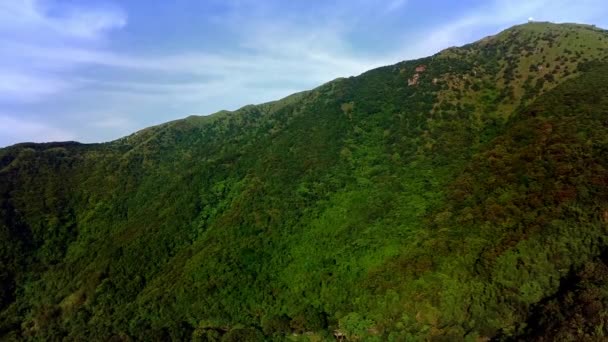 Aerial View Hong Kong Tallest Peak Tai Shan Mountain — Wideo stockowe