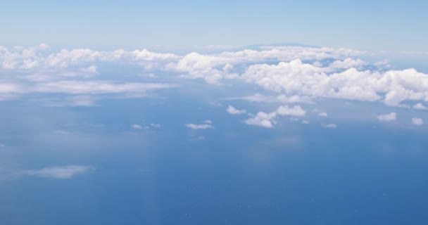 Shot Beautiful Blue Sky Puffy White Clouds Passing 000 Feet — Stock Video