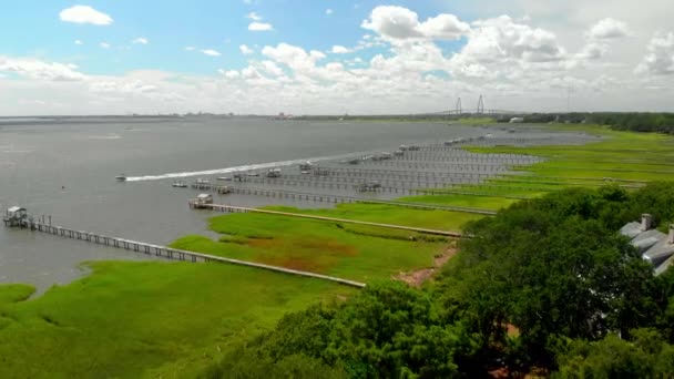 Aerial Drone Footage Coastal Charleston South Carolina Area — Vídeo de stock