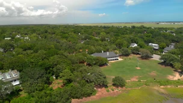 Sunny Blue Skies Suburban Coastal Pleasant South Carolina — Stockvideo