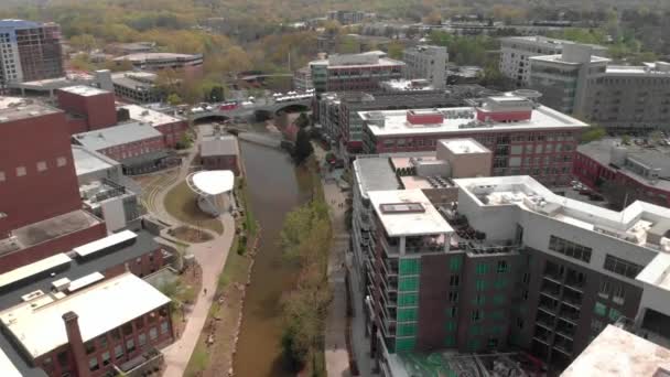 Aerial Drone Footage Downtown Greenville South Carolina — 图库视频影像