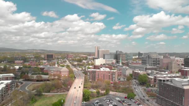 Blue Sky White Clouds Urban Downtown City Usa — Video Stock