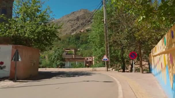 Truck Drives Road Imlil Village High Atlas Mountains — Wideo stockowe