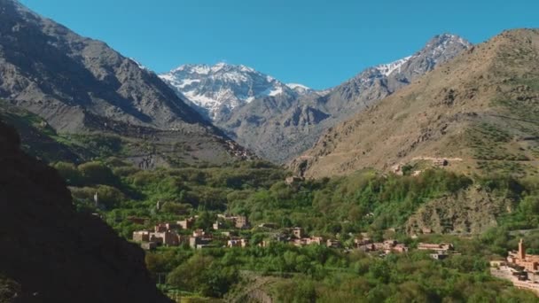 Imlil Valley High Atlas Mountains Jebel Toubkal Background — Stock videók