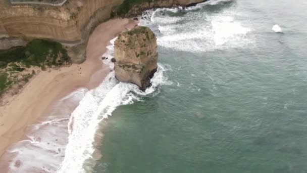 Stunning Aerial Footage Apostles Australian Coast Great Ocean Road Holiday — Stock Video