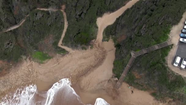 Stunning Aerial Video Fiotage Australian Coastline Great Ocean Road — ストック動画