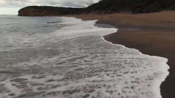 Stunning Aerial Video Fiotage Australian Coastline Great Ocean Road — стоковое видео